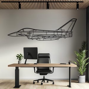 Euro Fighter Typhoon Metal Aircraft Wall Art, Airplane Wall Art, Aviation Decor, Metal Wall Art, Airplane Gift, Pilot Gift, Aviation Gift