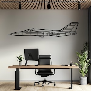 Arte de pared de metal con avión F-111 Aardvark, arte de pared de avión, decoración de aviación, arte de pared de metal, regalo de avión, regalo de piloto, regalo de aviación