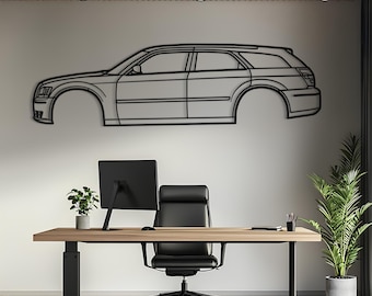 Matte Black Stainless Steel Car Contour Wall Art, Garage Decor, Man Cave Gift