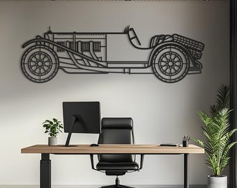 Metal Car Wall Art, Side View Car Silhouette, Automotive Garage Decor, Car Guy Gift for Him, Vehicle Line Art, Man Cave Sign