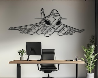 Rafale Angle Metal Aircraft Wall Art, Airplane Wall Art, Aviation Decor, Metal Wall Art, Airplane Gift, Pilot Gift, Aviation Gift