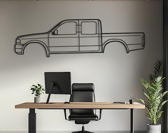 Matte Black Stainless Steel Truck Wall Art, Laser Cut Decor