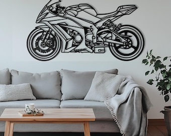 ZX-10R Motorcycle Silhouette Metal Wall Art, Unique Biker Gift