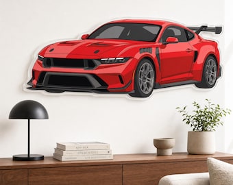 Automotive Wall Art, Red Track Performance Car on 3mm Glossy Acrylic