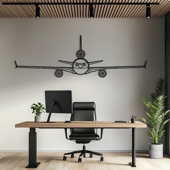 Douglas MD-11 Front Metal Aircraft Wall Art, Airplane Wall Art