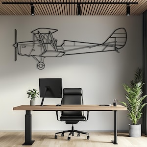 DH-82 Tiger Moth Metal Aircraft Wall Art, Airplane Wall Art, Metal Wall Art, Aviation Decor, Airplane Gift, Pilot Gift, Aviation Gift