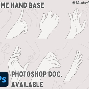 Anime Hand base, Procreate Hand Stamps, 21 hand poses, hand Stamps, hand Reference, Hand poses for art, Procreate, Hand base For Drawing,