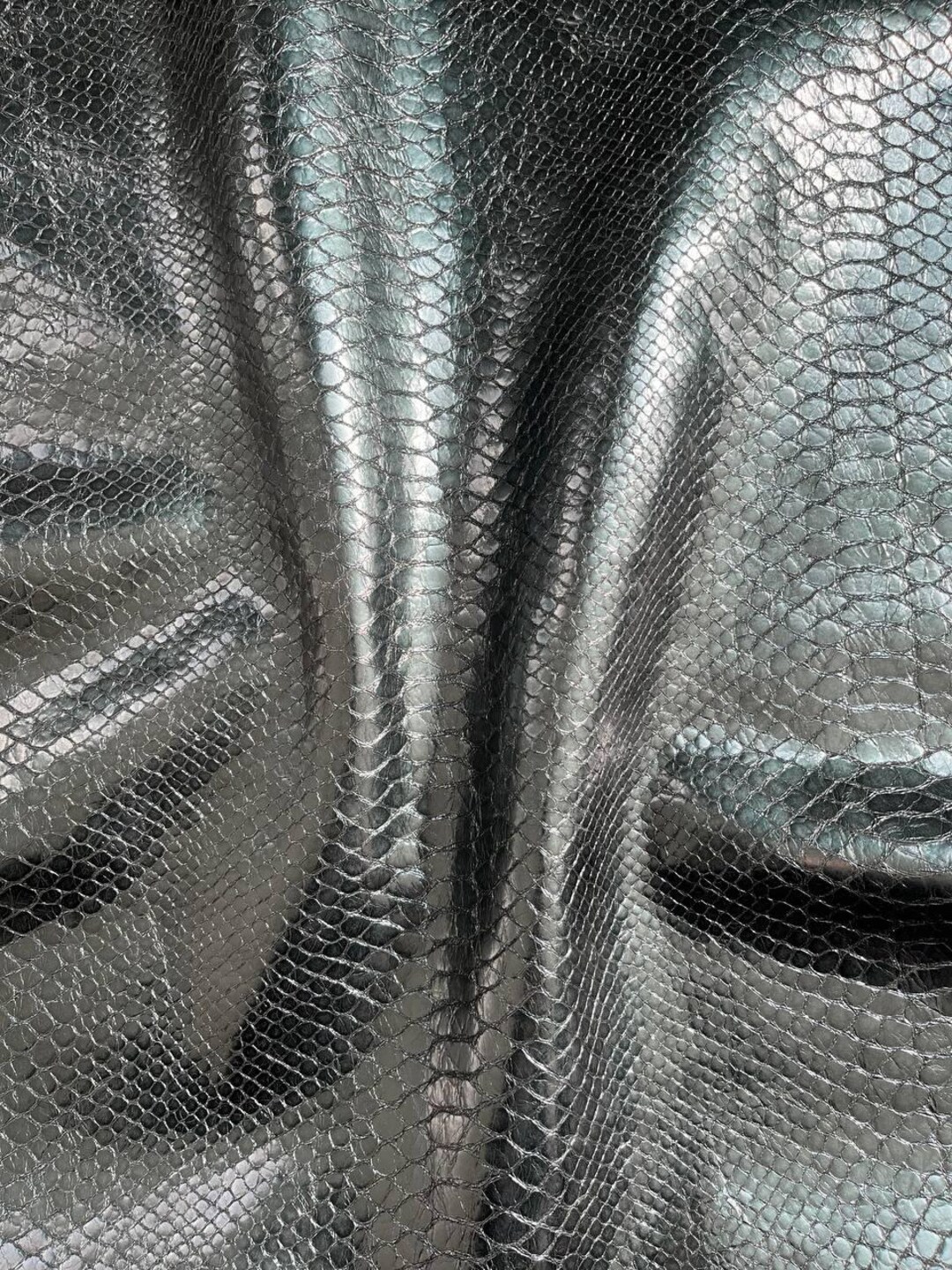 Green Python Print Leather, Soft Calfskin High Quality Upholstery ...