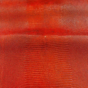 Suave cuero de cabra con relieve de lagarto rojo: cuero artesanal italiano de primera calidad para accesorios de lujo y diseños únicos