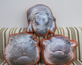 moo deng | hippo pillow | moo deng plush | moo | pygmy hippopotamus | name pillow | Custom pillows | Christmas Gifts | customizable pillow