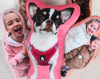 Personalized shaped pillow, custom pillows for family, friends or pet, custom pet pillow, super clear printing, give him/her a birthday gift