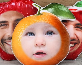 Customized fruit pillows, customized fun fruit pillows for friends, customized personalized photo pillows, birthday gifts for him/her