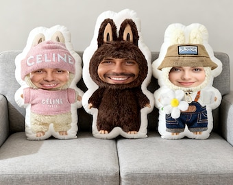 Almohada facial personalizada, almohada con forma de cara personalizada, almohada divertida, almohada fea personalizada para amigos o mascotas, regalo de cumpleaños, regalo de pareja