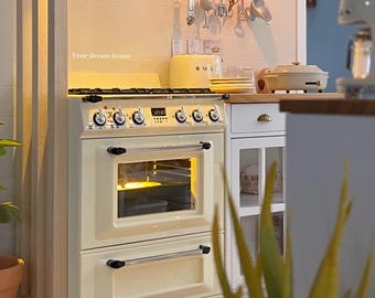 1:6 Scale Miniature Mordern Light up Stove and Vent| bjd Dollhouse Kitchen Furniture Miniature