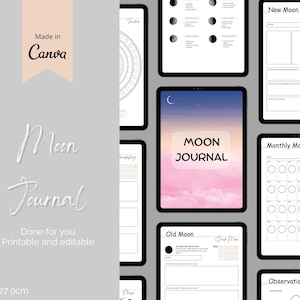 Moon Journal | Astrology Planner | Mindfulness | Moon Phases | Journal | Digital Moon Journal | Witchy Journal