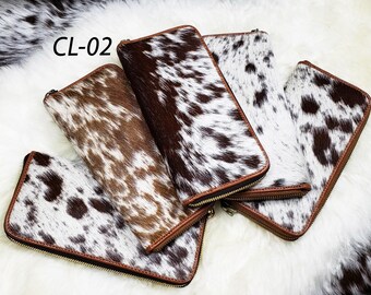 Handmade Cowhide Leather Wallet Clutch, Western Style Wristlet