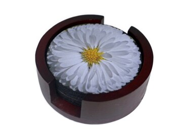 Vibrant Gerber Daisies 4 x 4 Inch Tabletop Coasters Gift Boxed Set of 4