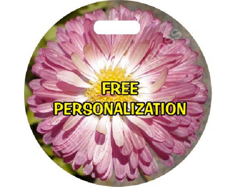 Pink Daisy Flower Personalized Luggage Bag Tag image 1