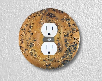 Bagel Precision Laser Cut Duplex and Grounded Outlet Round Wall Plate Covers