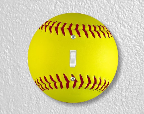 Fastpitch Softball Precision Laser Cut Toggle and Decora Rocker Round Light Switch Wall Plate Covers
