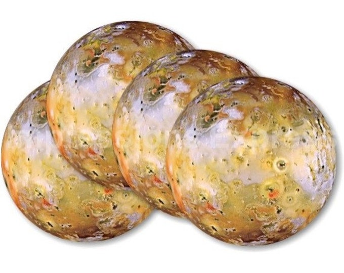 Jupiter Moon Io Space Coasters - Set of 4