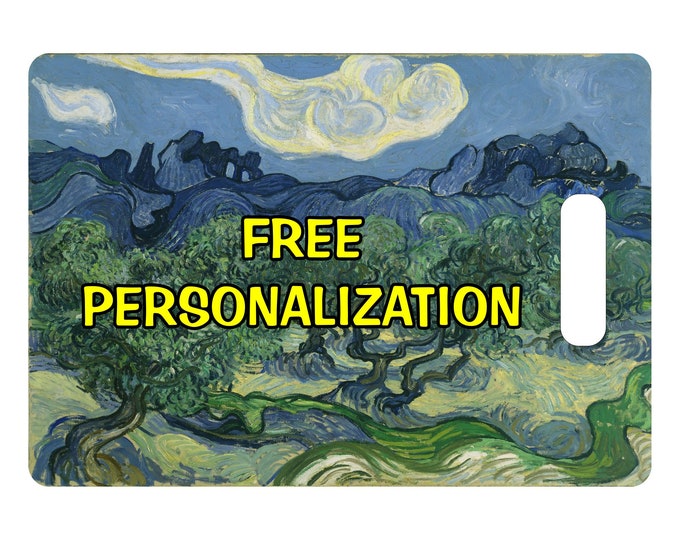 Olive Trees Van Gogh Painting Personalized Rectangle Luggage Tote Bag Tag