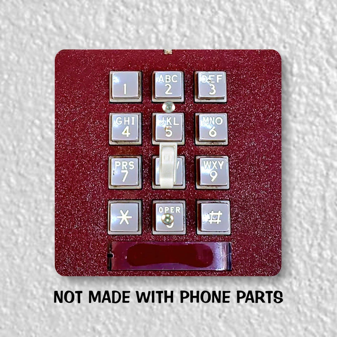 Retro Dark Red Touch Tone Telephone Push Button Panel Precision Laser ...