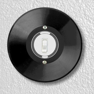 Vinyl Record Precision Laser Cut Toggle and Decora Rocker Round Light Switch Wall Plate Covers