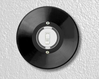 Vinyl Record Precision Laser Cut Toggle and Decora Rocker Round Light Switch Wall Plate Covers