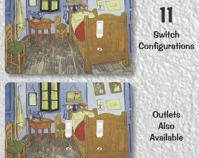 The Bedroom Van Gogh Art Painting Precision Laser Cut Toggle and Decora Rocker Light Switch Wall Plate Covers