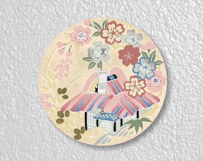 Japanese Art Precision Laser Cut Toggle and Decora Rocker Round Light Switch Wall Plate Covers