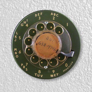 Vintage Retro MCM Avocado Green Telephone Dial Precision Laser Cut Single Blanking Wall Plate Cover