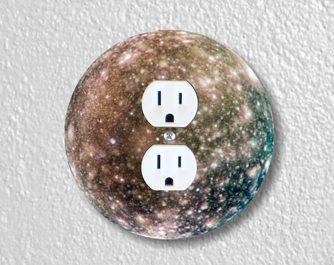 Jupiter Moon Callisto Precision Laser Cut Duplex and Grounded Outlet Round Wall Plate Covers