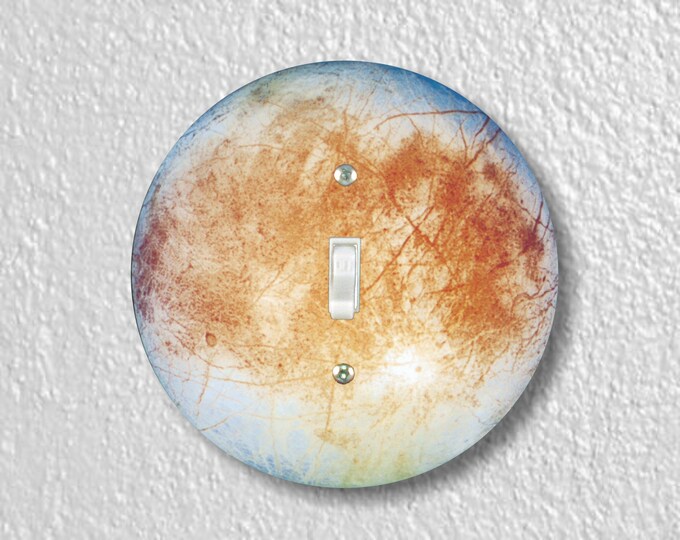 Jupiter Moon Europa Precision Laser Cut Toggle and Decora Rocker Round Light Switch Wall Plate Covers
