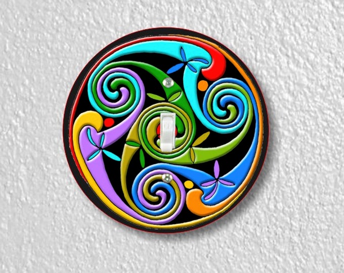 Celtic Triskelion Precision Laser Cut Toggle and Decora Rocker Round Light Switch Wall Plate Covers