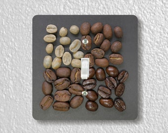 Coffee Beans Precision Laser Cut Toggle and Decora Rocker Square Light Switch Wall Plate Covers