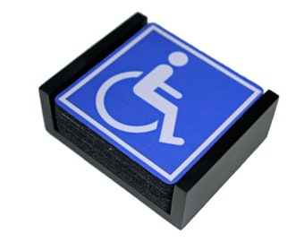 Disability Sign Coaster Set of 5 with Wood Holder