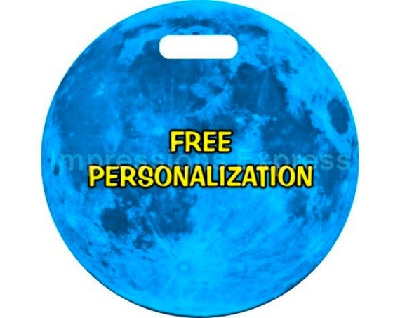 Blue Moon Round Personalized Luggage Tote Bag Tag