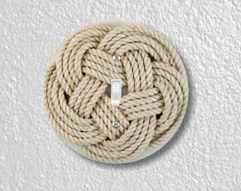 Turk's Head Knot Nautical Round Single Toggle Switch Plate Cover