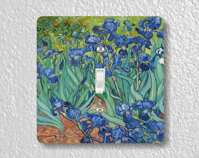Vincent Van Gogh Irises Precision Laser Cut Toggle and Decora Rocker Square Light Switch Wall Plate Covers
