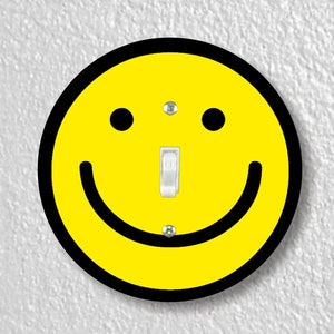 Smiley Face Precision Laser Cut Toggle and Decora Rocker Round Light Switch Wall Plate Covers
