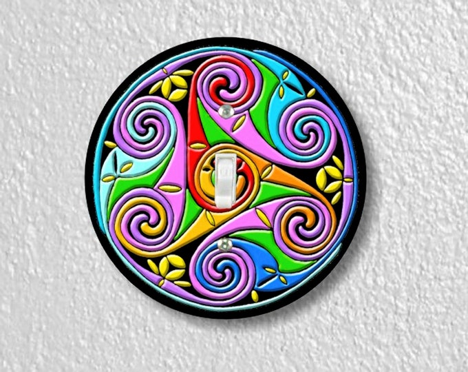 Celtic Triskel Precision Laser Cut Toggle and Decora Rocker Round Light Switch Wall Plate Covers