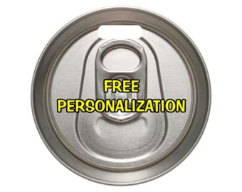 Soda Can Round Personalized Luggage Bag Tag - NOT metal