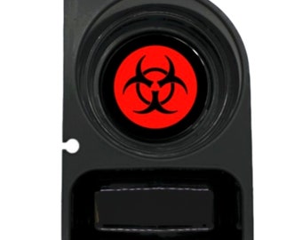 Biohazard Sign Round Sanstone Car Cupholder Coaster With Cork Underside