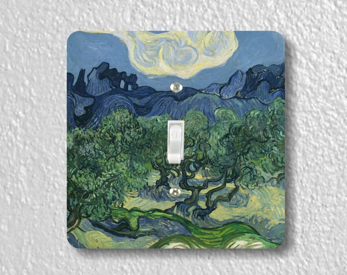 Vincent Van Gogh Olive Trees Precision Laser Cut Toggle and Decora Rocker Square Light Switch Wall Plate Covers