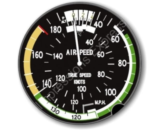 Airspeed Indicator Aviation Round Mousepad