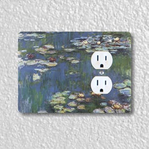 Monet Water Lilies Precision Laser Cut Duplex and Grounded Outlet Wall Plate Covers