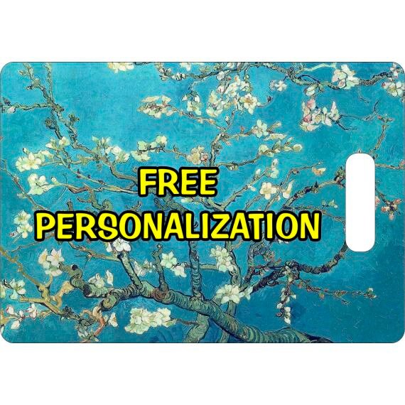 Almond Branches Van Gogh Painting Personalized Rectangle Luggage Tote Bag Tag