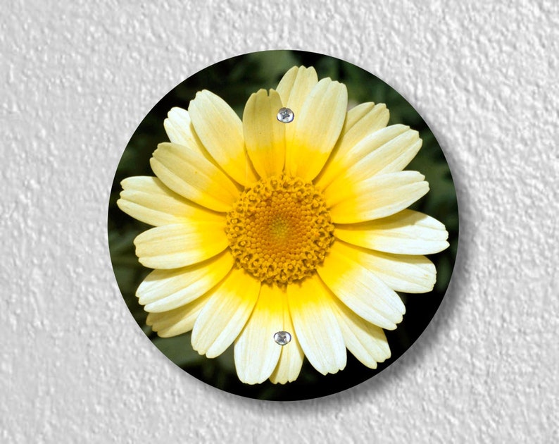 Yellow Daisy Flower Precision Laser Cut Duplex and Grounded Outlet Round Wall Plate Covers Single Blanking