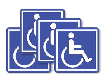 Disability Sign Square Coasters - Set of 4